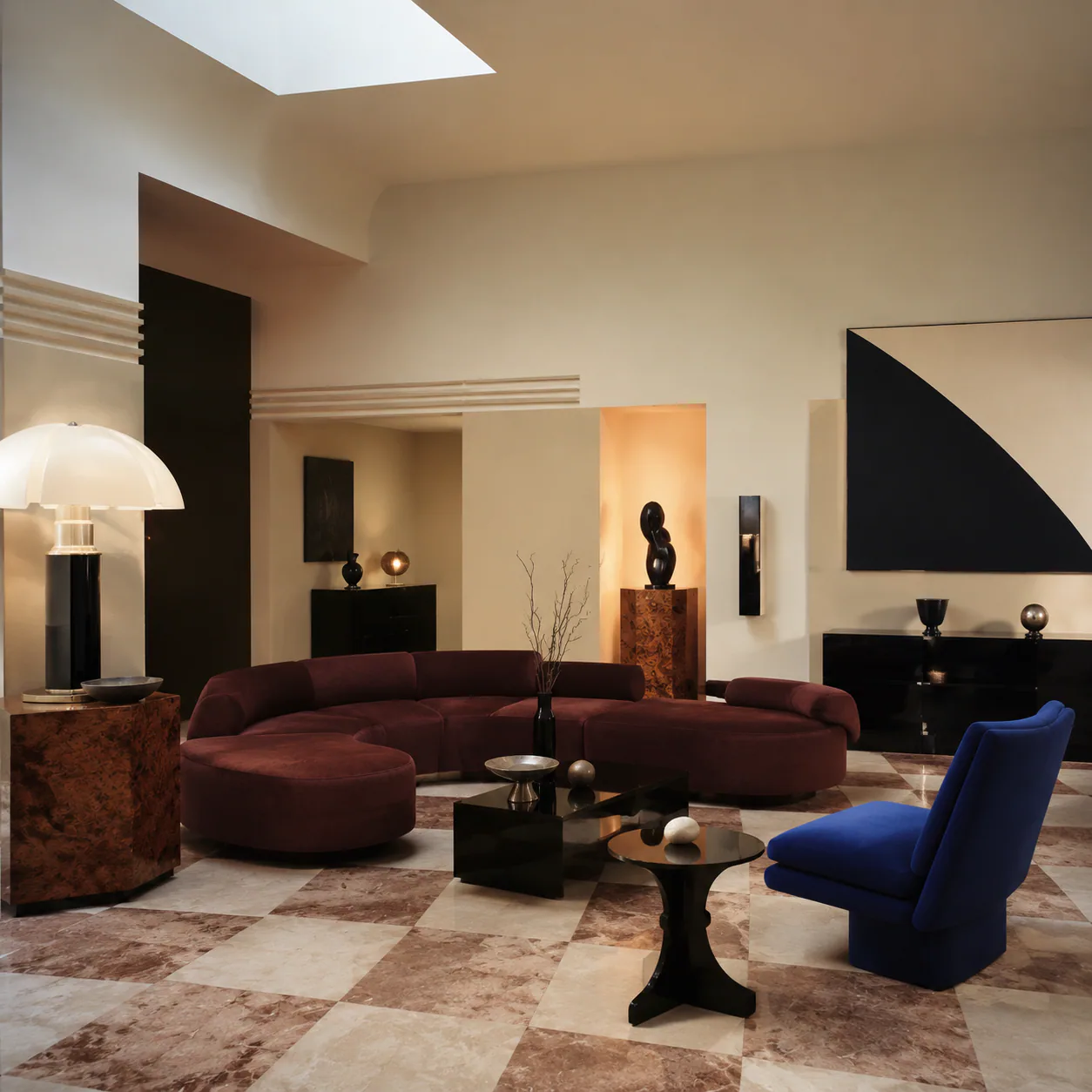 Italian Postmodern Living Room interior in luxury style