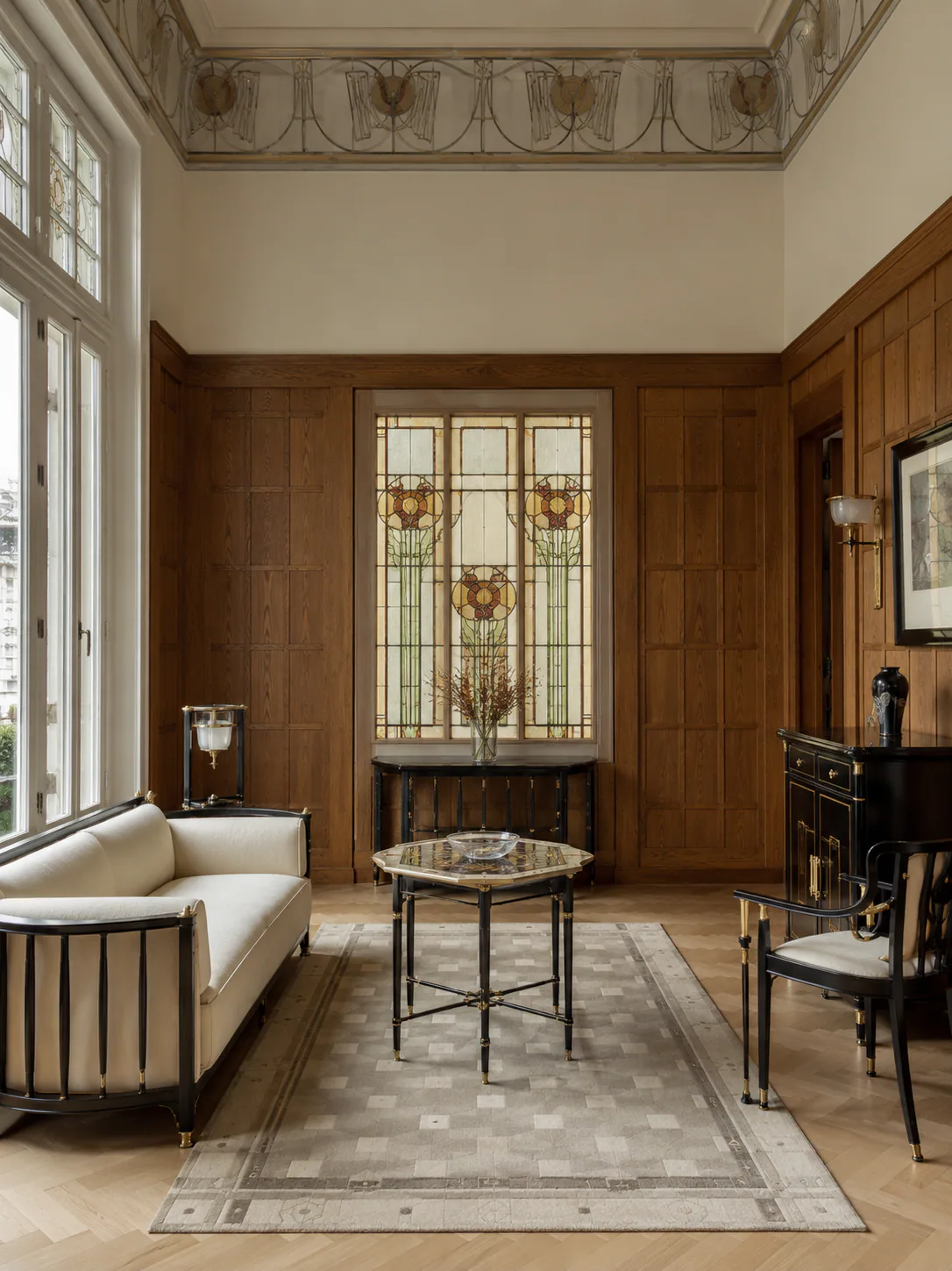 Vienna Secession Living Room interior in traditional style