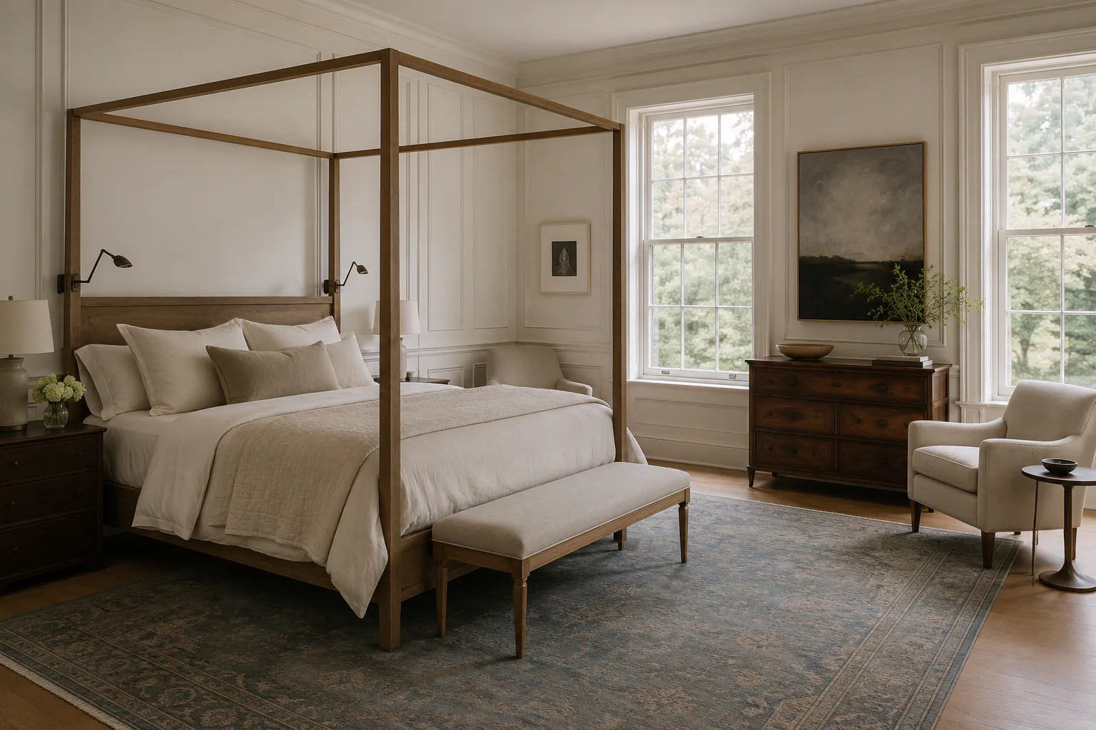 Georgian Contemporary Bedroom interior in traditional style