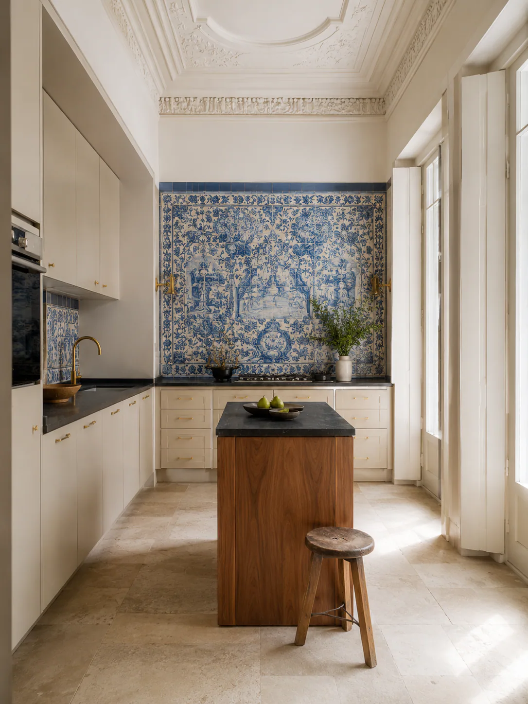 Lisbon Azulejo Kitchen interior in traditional style