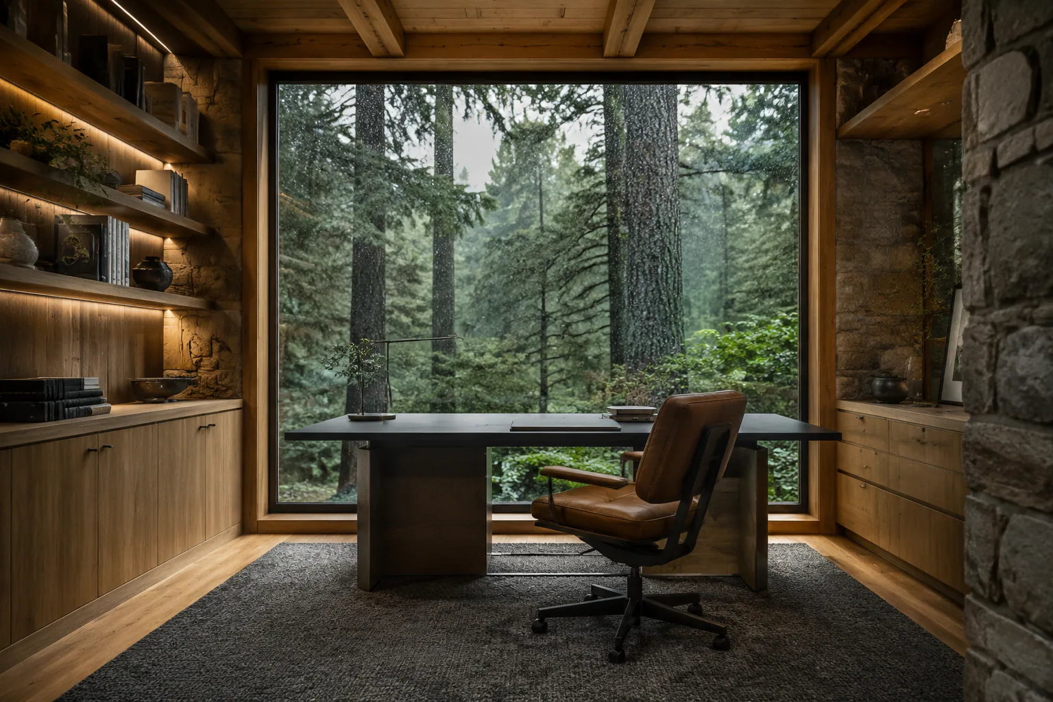 Pacific Northwest Home Office interior in contemporary style