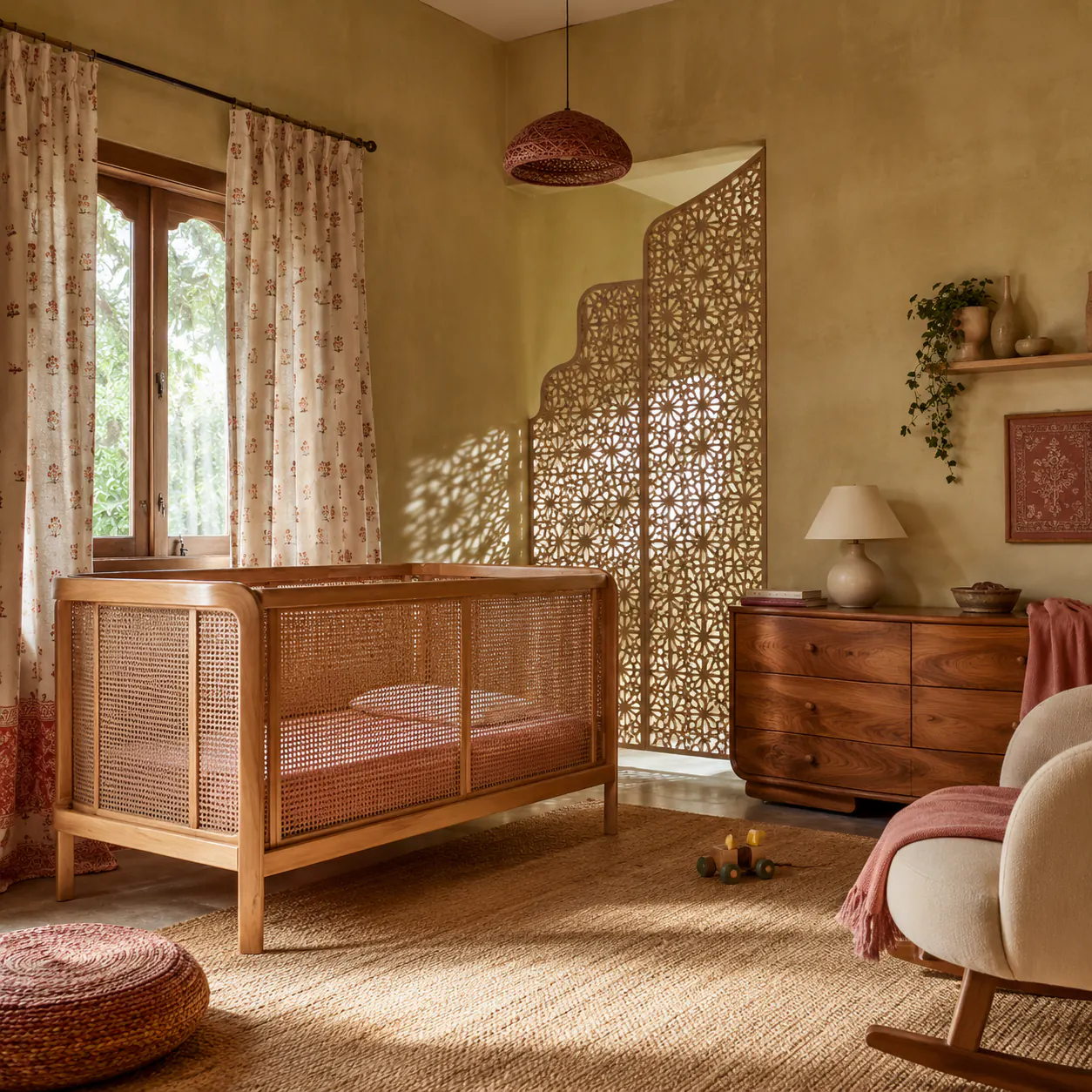 Indian Contemporary Nursery interior in bohemian style