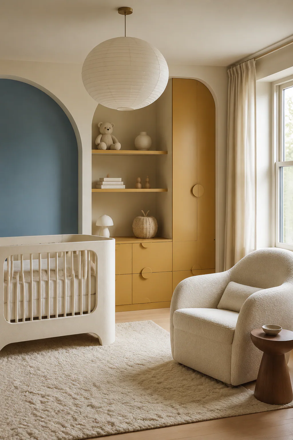 Color-Field Modern Nursery interior in modern style