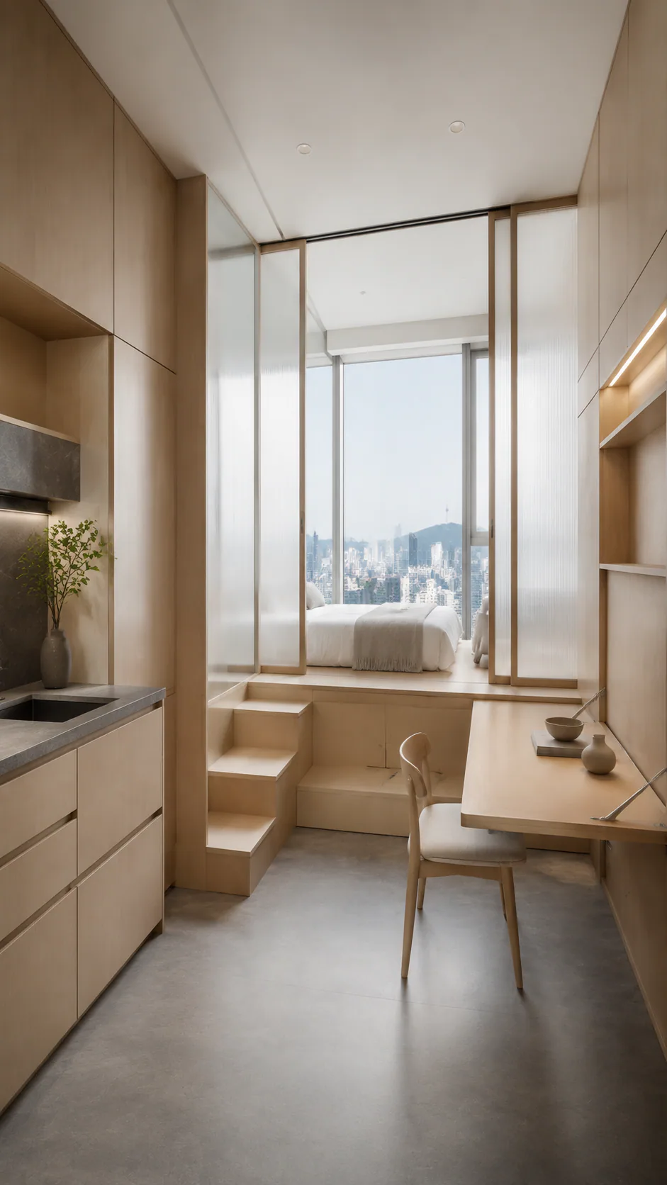 Seoul Transformer Studio Apartment interior in minimalist style