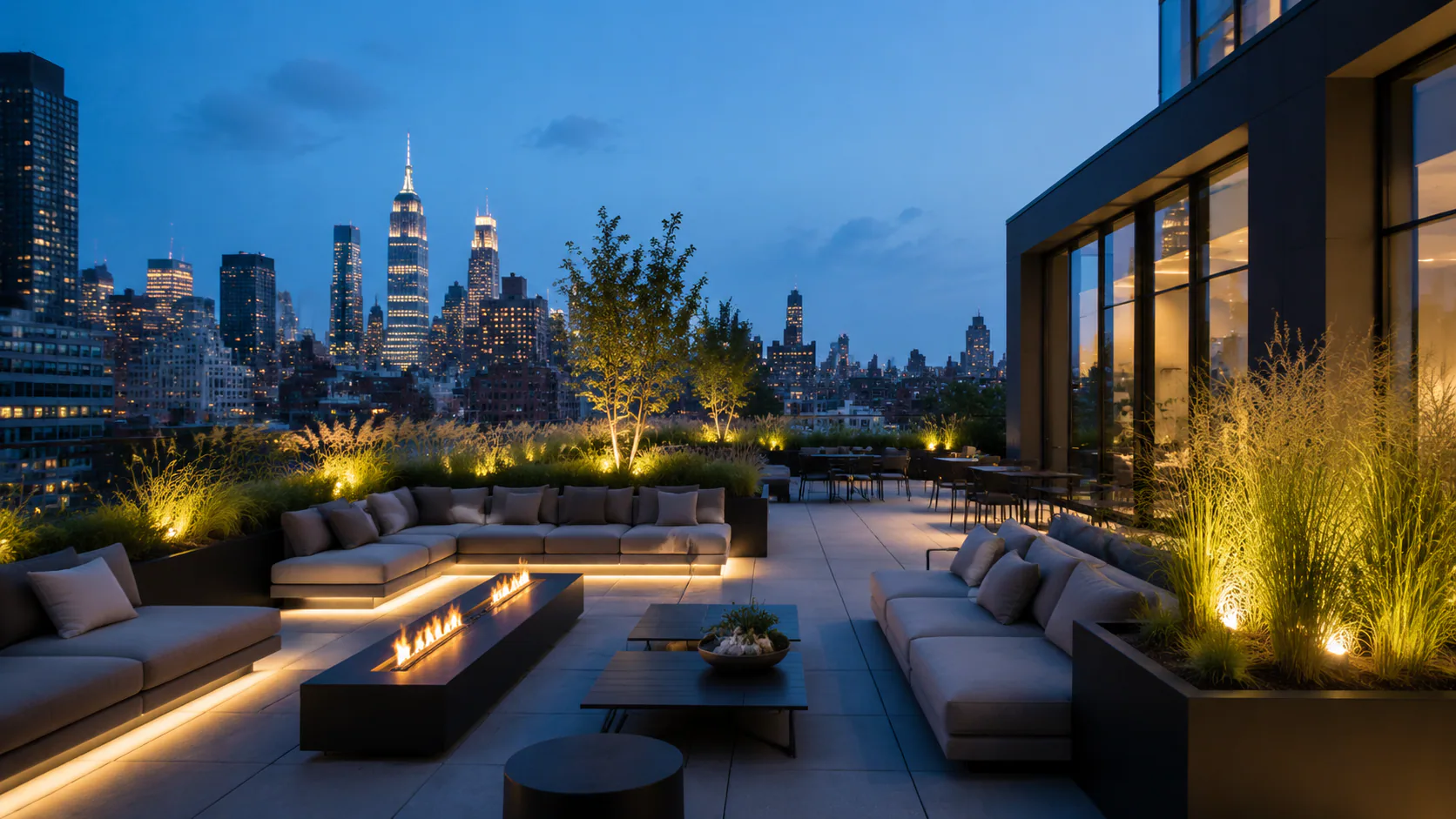 Metropolitan Rooftop Terrace interior in modern style