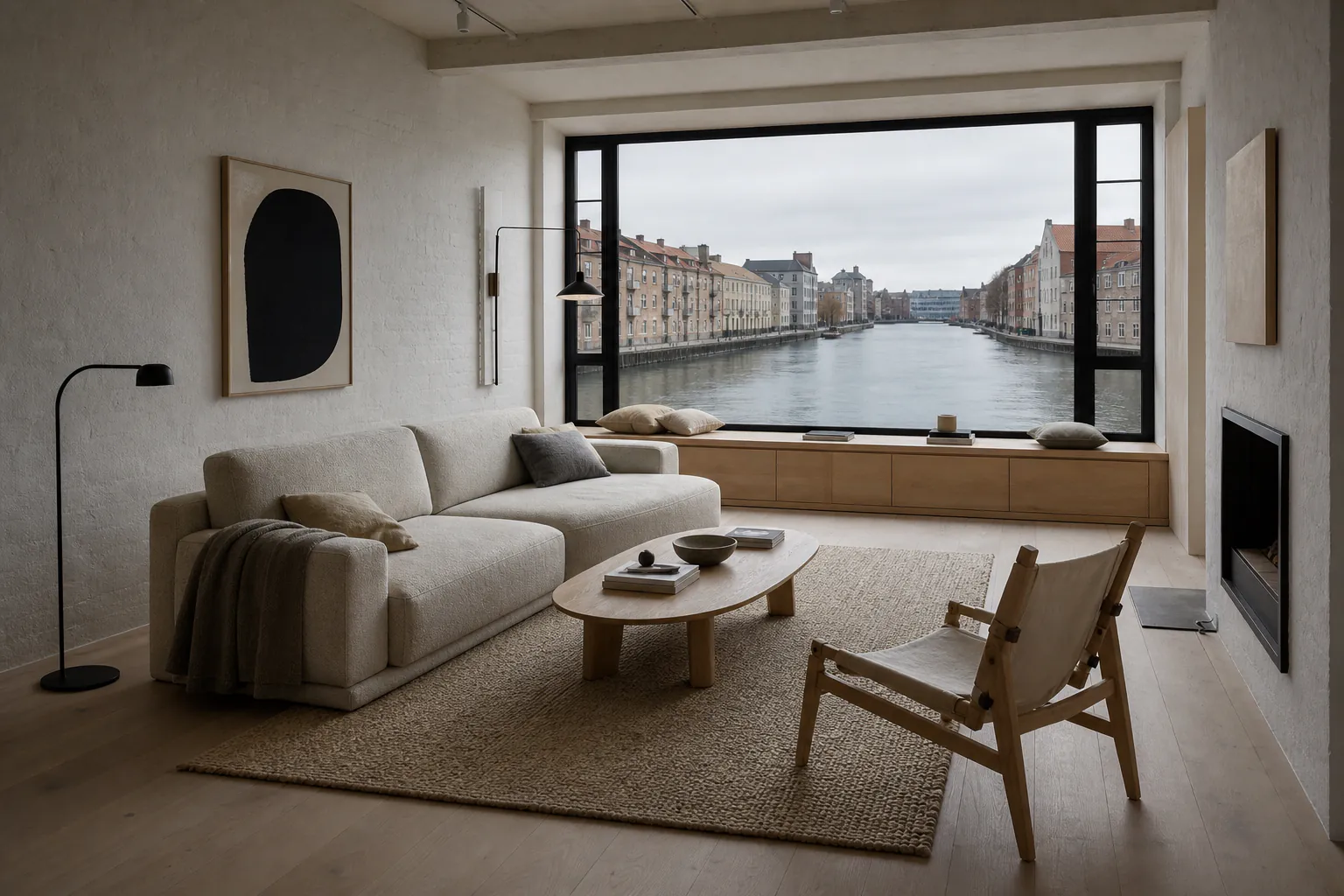 Scandinavian Canal Loft interior in scandinavian style
