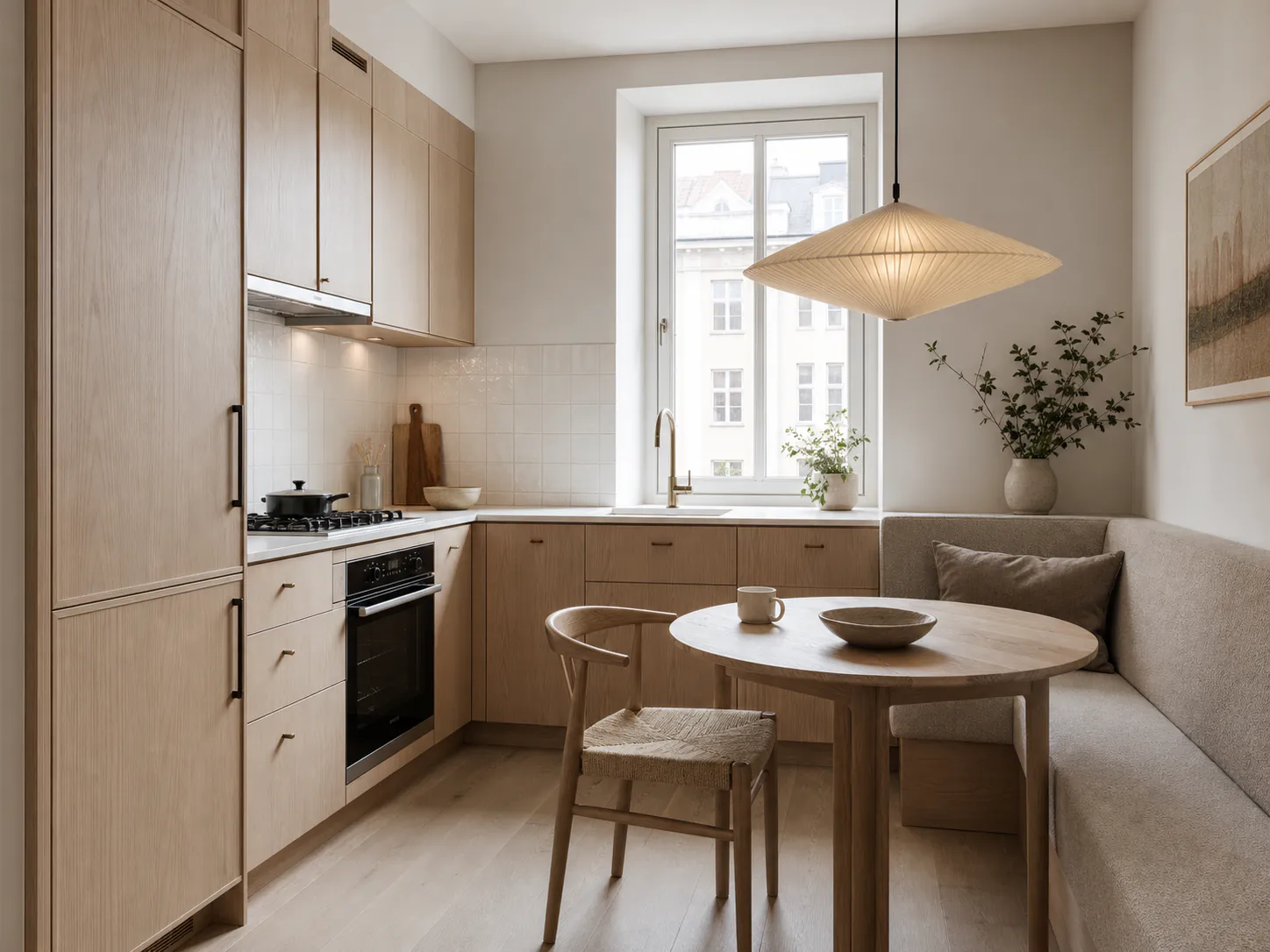 Scandinavian Light-Filled Kitchen interior in scandinavian style