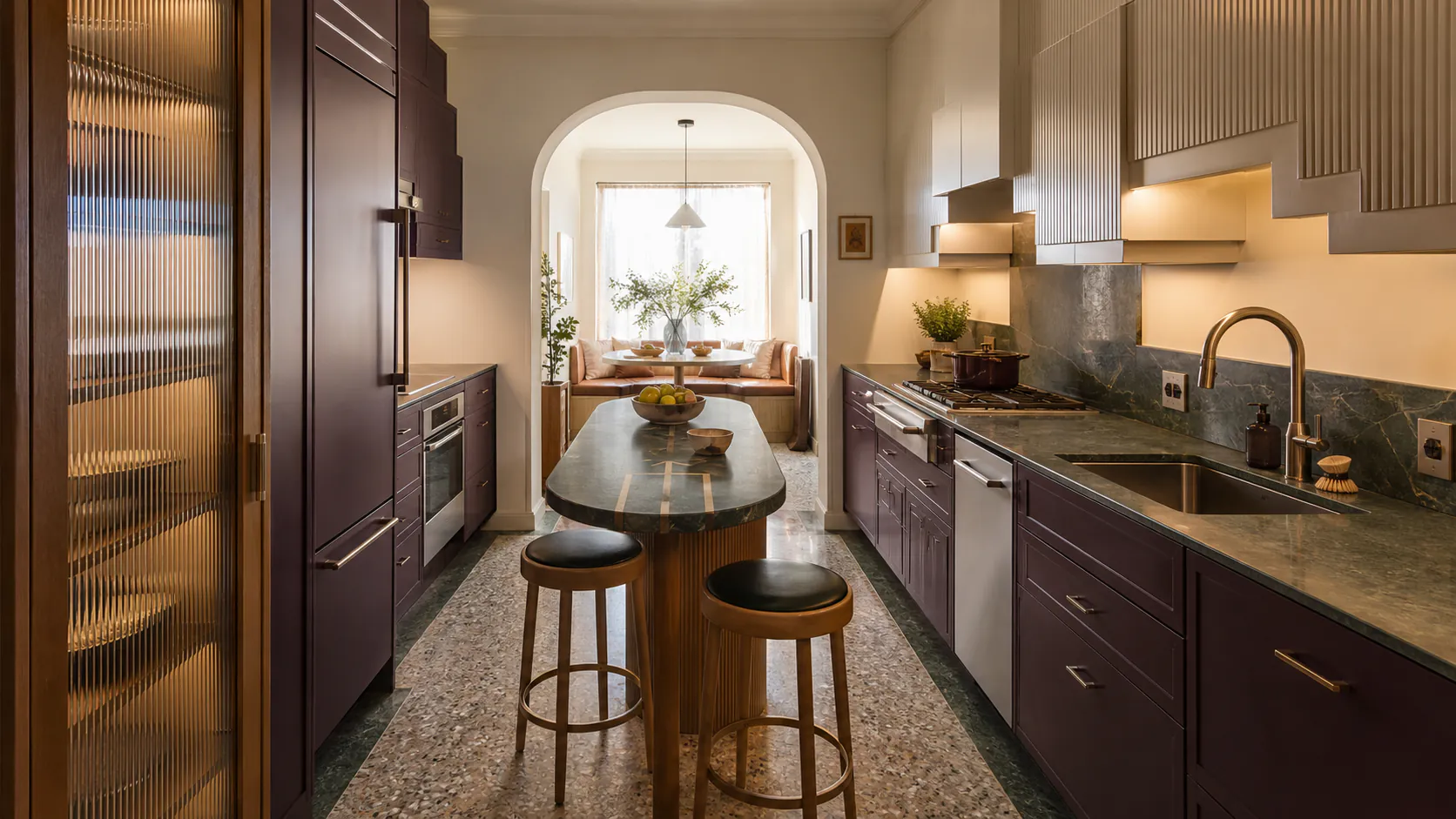 Art Deco Marble Kitchen interior in art deco style