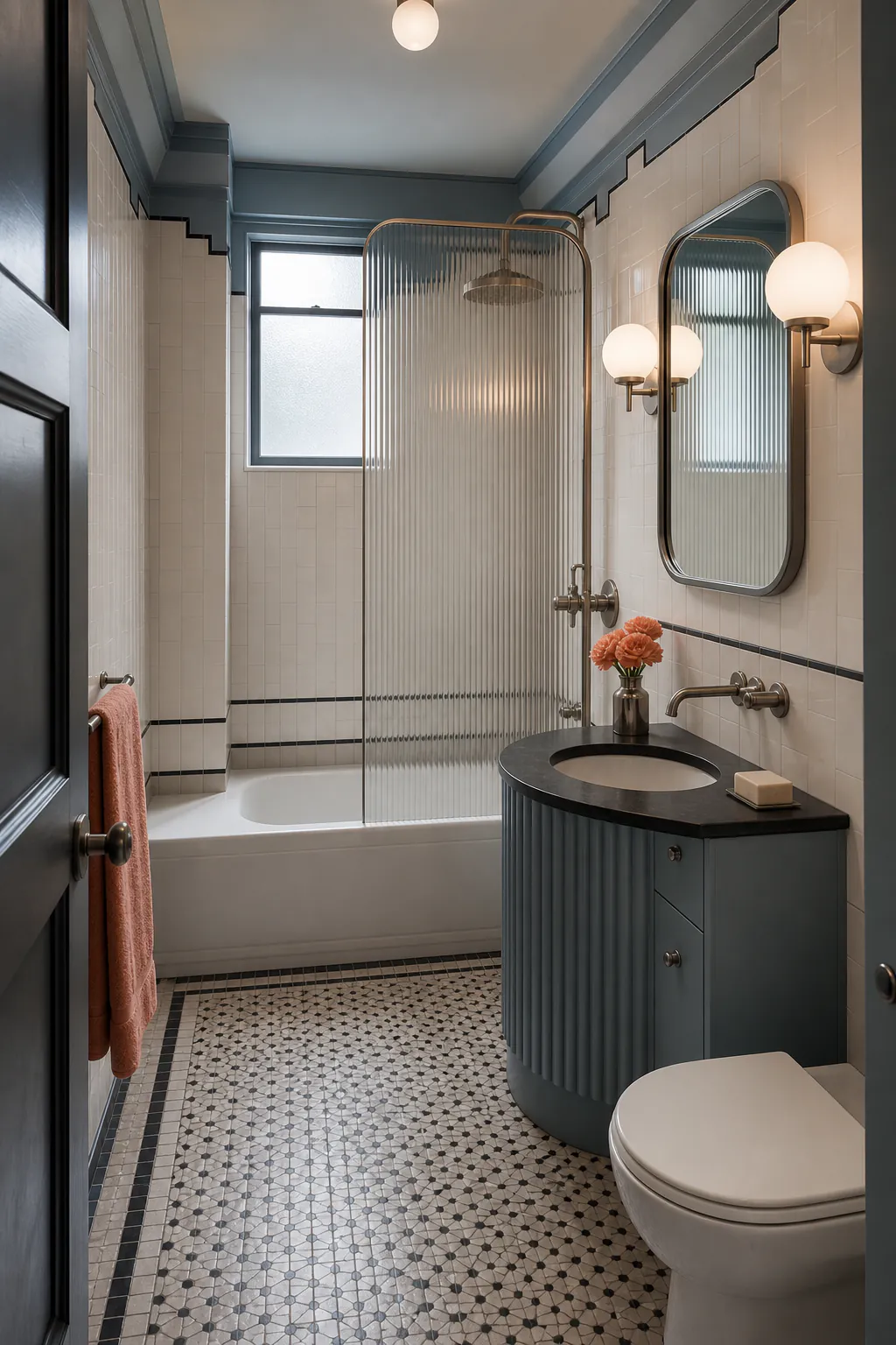 Art Deco Powder Room interior in art deco style