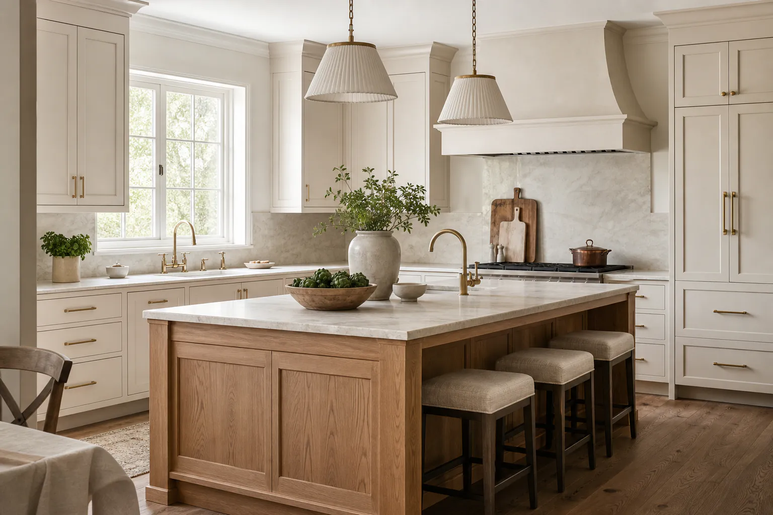 Transitional Oak Kitchen interior in transitional style
