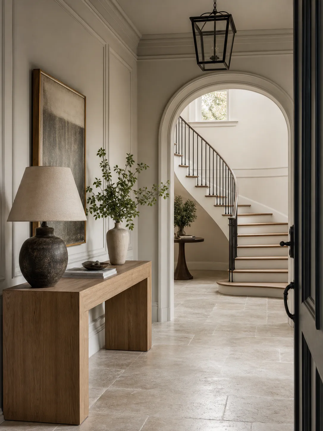 Transitional Arched Entryway interior in transitional style