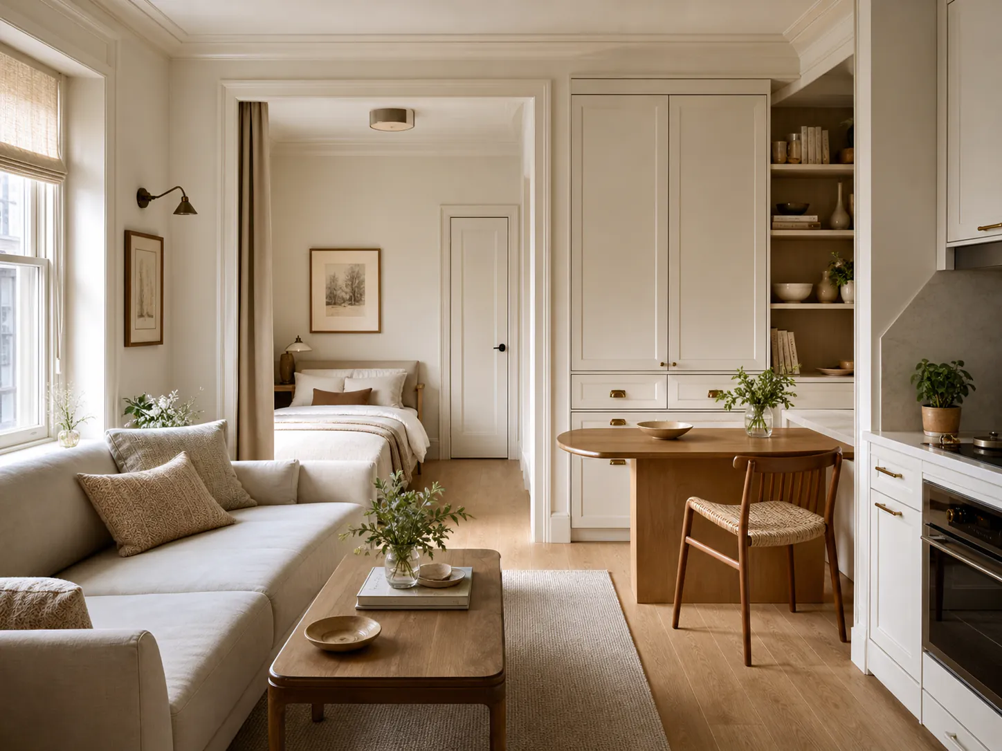 Transitional Studio Apartment interior in transitional style