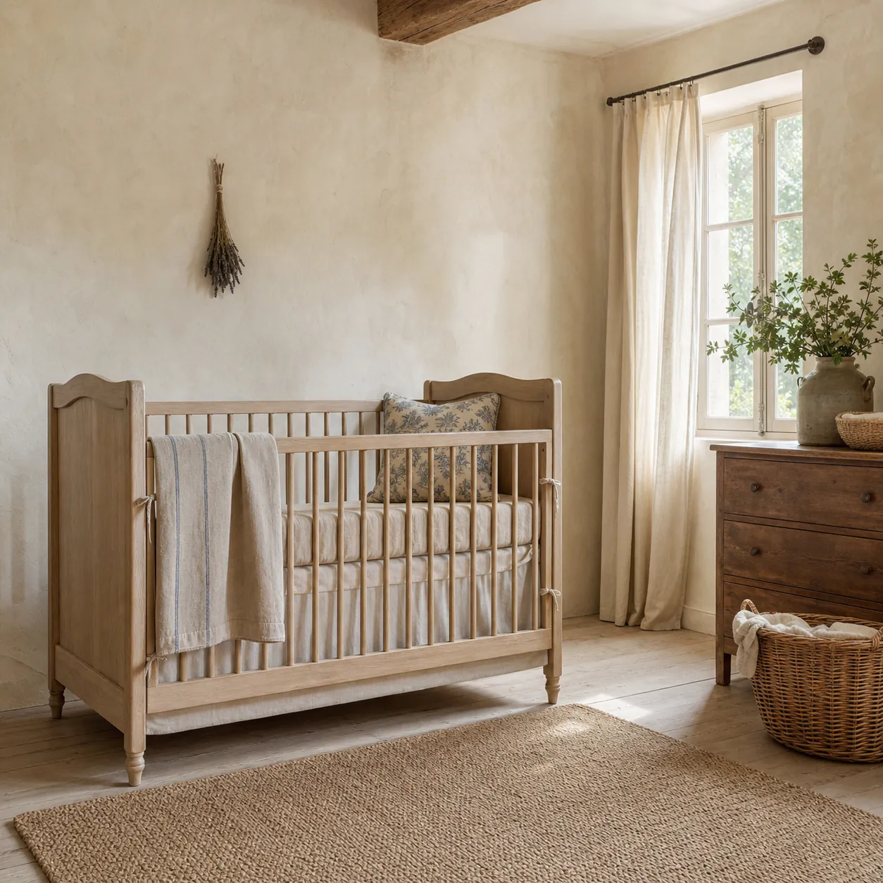 French Country Natural Nursery interior in french country style